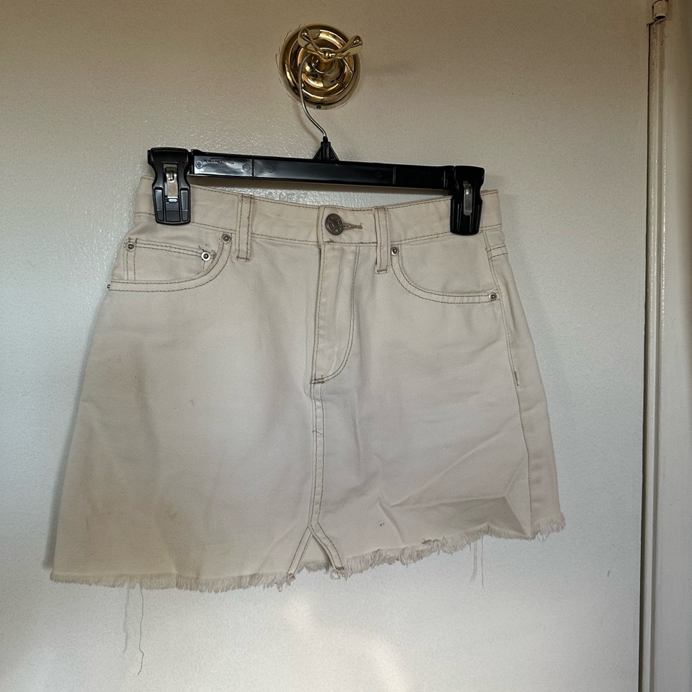 Jean white mini skirt